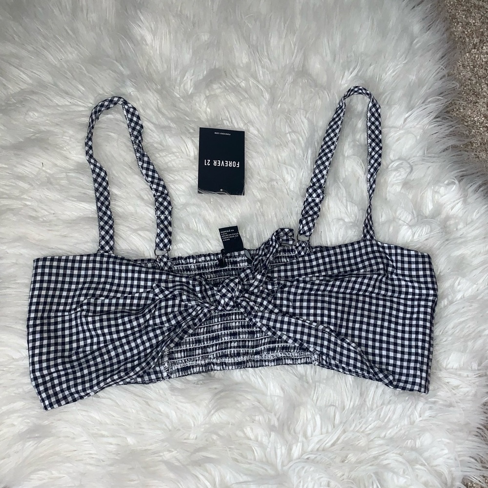 Large gingham Forever 21 crop top!
